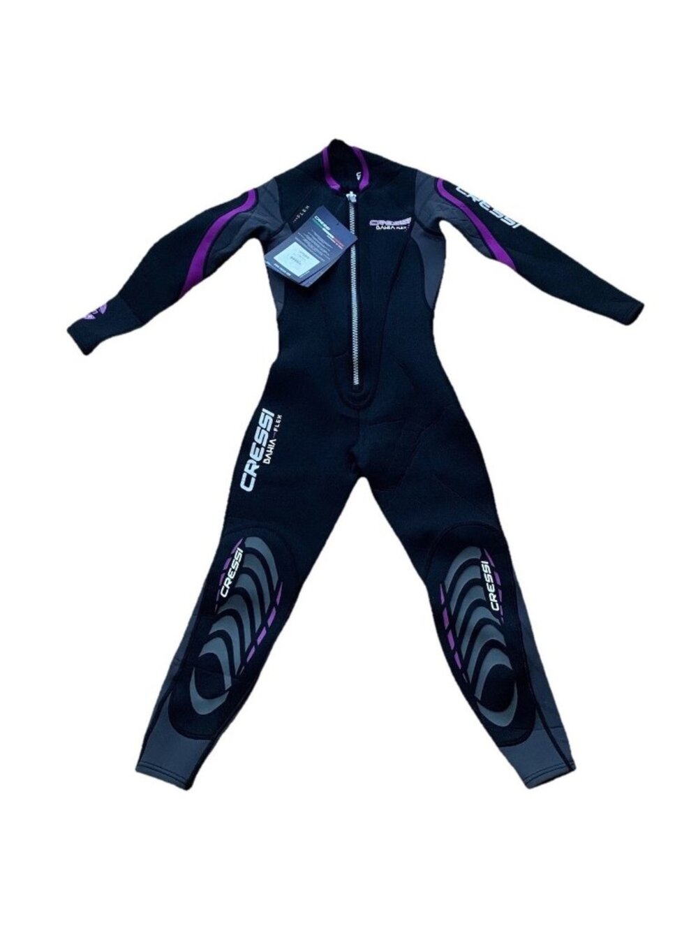 Cressi Bahia Flex 3mm Lady Size XS Black Purple One Piece Full Wetsuit NWT